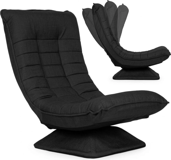 Swivel lounge chair with reclining, black, ModernHome