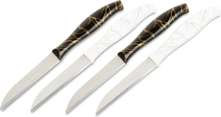 Ensemble de couteaux éplucheurs de 15 cm noir/blanc, 4 pièces