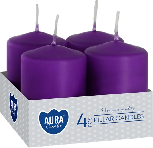 Bougies de l’Avent violettes 60 × 40 mm - 4 pièces