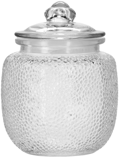 Ronde glazen voorraadpot 1,5 l met glazen deksel