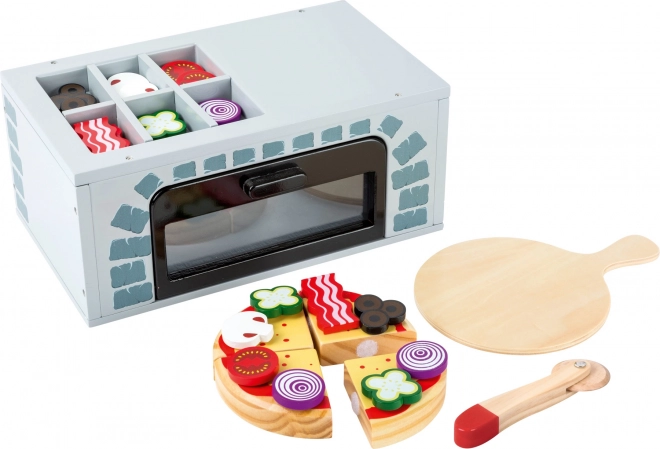 Houten pizzaoven met accessoires voor kinderen