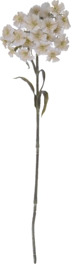 Artificial carnation flower, white, 55 cm