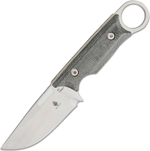 Kizer Cabox Outdoor-Messer 8,5 cm, Stonewash, graue Micarta, Kydex-Scheide