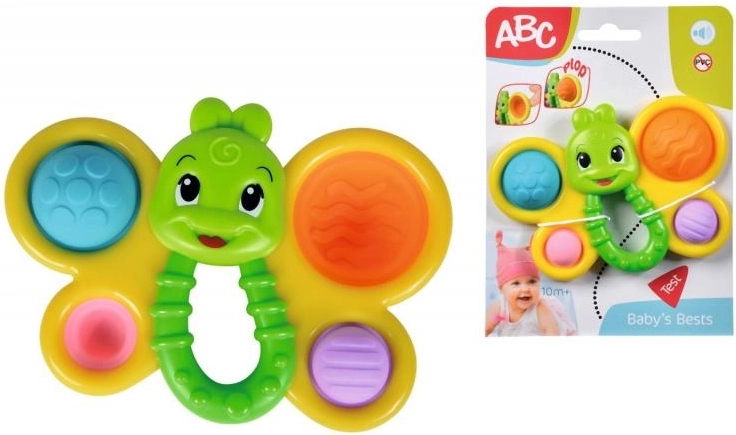 hochet papillon pour bébés avec rembourrages souples et poignée