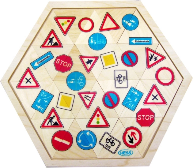 Hess puzzel mozaïek verkeersborden 24 stukjes