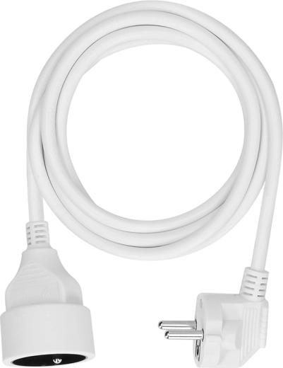 Solight verlengkabel met koppeling, 1 stopcontact, 2 m, wit