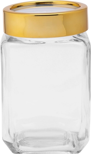 Glazen voorraadpot ALTOM DESIGN 700 ml met gouden deksel