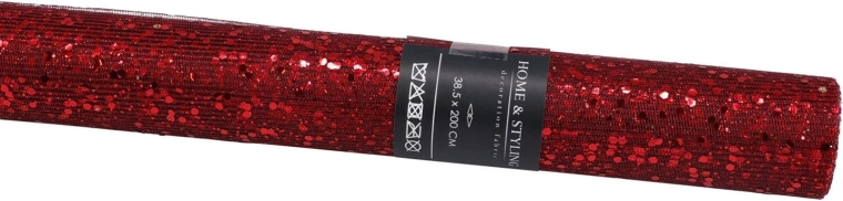 Decoratieve stof met pailletten bordeaux 38,5 × 200 cm - 1 stuk