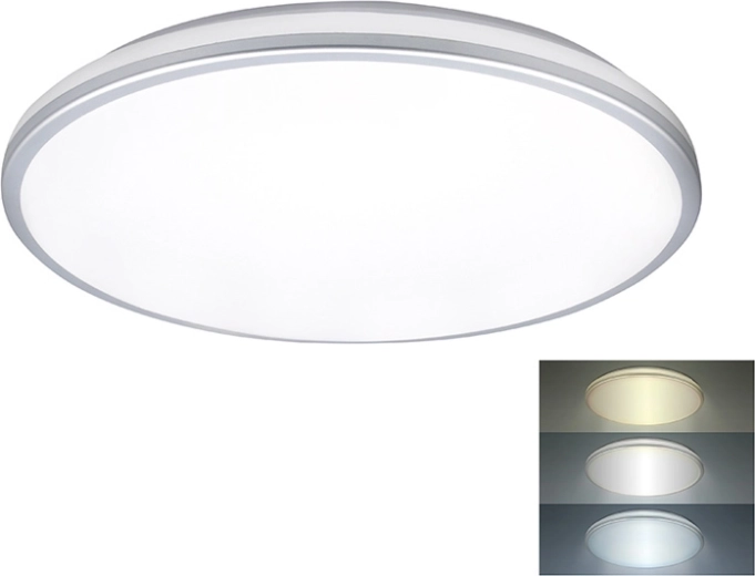 Solight luminaire LED rond de plafond/mural pour pièces humides IP54 24 W 2150 lm 3CCT 38 cm