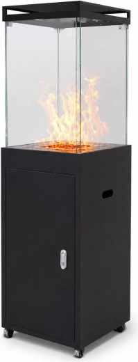 Chauffage de terrasse à gaz avec foyer, anthracite