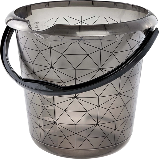 Plastic bucket with spout, grey
