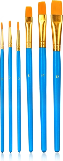 Set nylon penselen mix 6 stuks