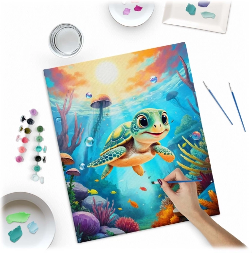 Detailed little turtle motif with gorgeous colors