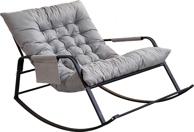Fauteuil à bascule sur patins avec coussin - 1 pièce
