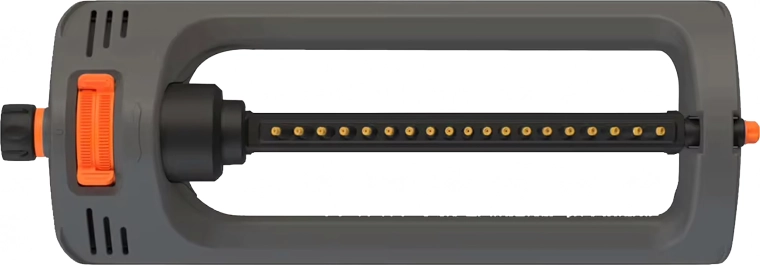 19 nozzles for even watering