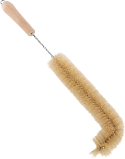 Radiator brush with light bristles and a wooden handle