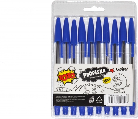 Wegwerp pennen TOTO - blauwe vulling, 10 stuks