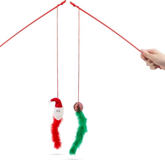 Christmas Cat Teaser Toy - 1 piece