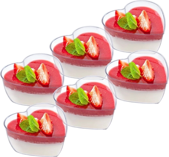 Herzförmige Dessertbecher 120 ml, 6 Stk.
