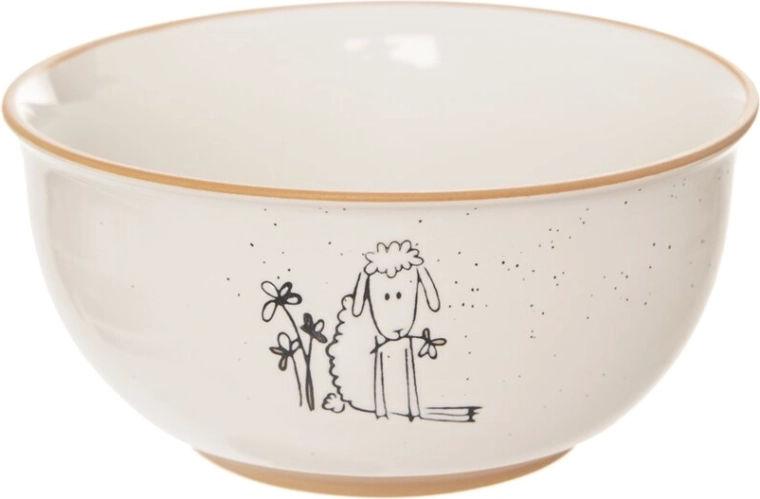 Farm Ceramic Bowl with Sheep Motif 13.5 cm