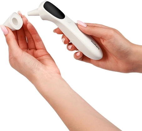 Meting op voorhoofd en in oor binnen 1 seconde