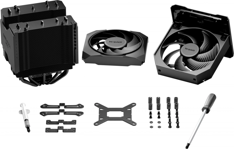 Twee Silent Wings PWM-ventilatoren en rijke accessoires