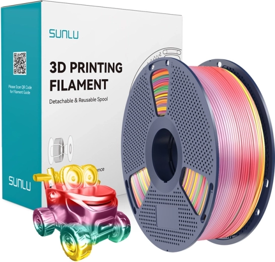 Sunlu PLA+ silk filament regenboog 01 1,75 mm 1 kg