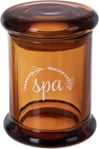 Cosmetisch potje van bruin (amber) glas SPA met deksel 60 ml