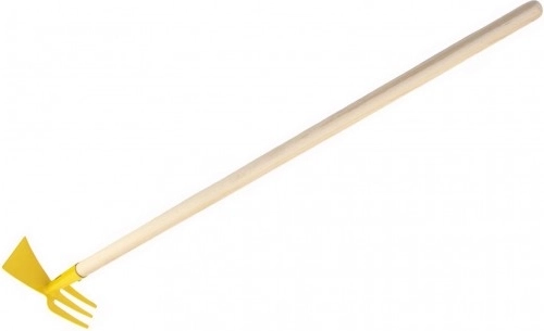 Double-sided hoe for children yellow with a handle 80cm
