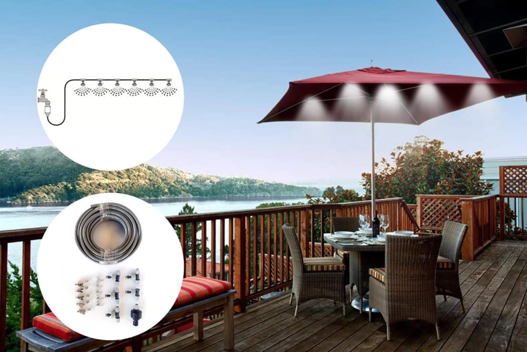 Verkoelende nevel voor buitenzitplaatsen