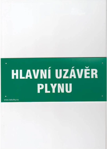 Veiligheidsbord Hoofdgaskraan 210 × 87 mm kunststof