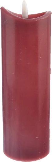 Bougie LED avec minuterie bordeaux 20 cm