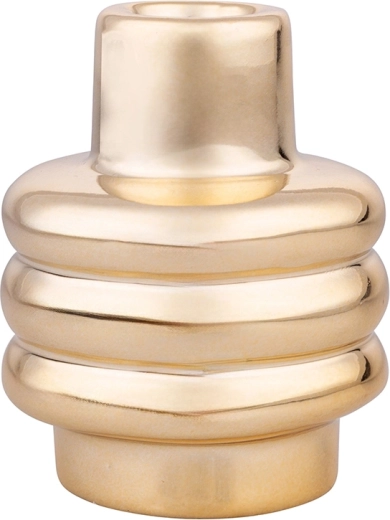 Porcelain candle holder in gold color 9 cm