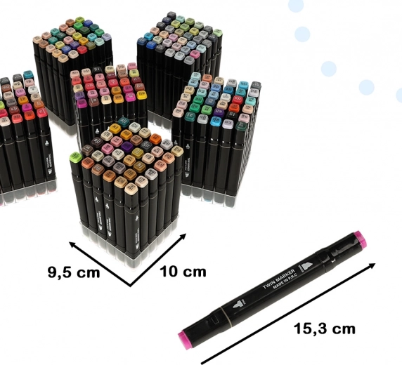 Dual-tip alcohol markers in a case with stand – 204