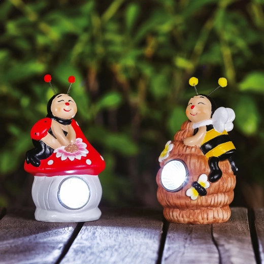 Zonnefiguur met LED voor in de tuin - 1 stuk