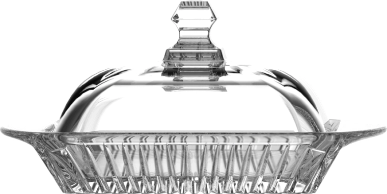 Venus glass butter dish with lid