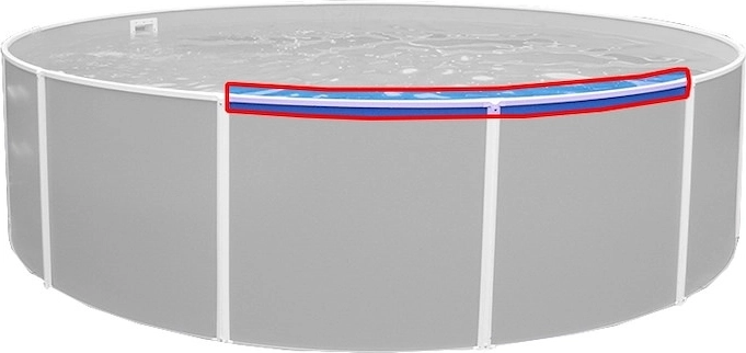 Bande supérieure en plastique pour piscine Orlando 112 cm