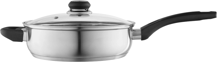 Altom Design Emilio roestvrijstalen diepe pan met deksel 24 cm, 2,8 l