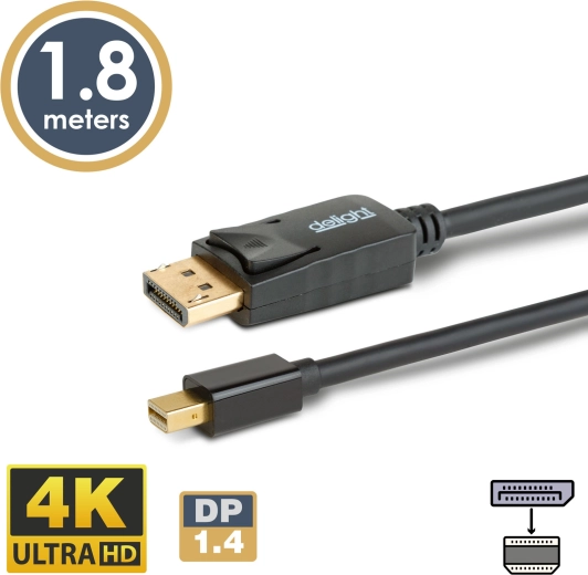 DisplayPort naar Mini DisplayPort-kabel 1.4 4K, 1,8 m