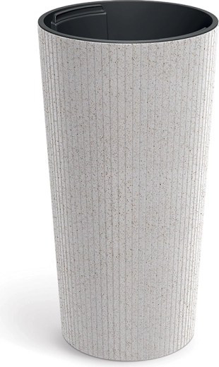 Lamia Slim Eco Wood Planter 25 cm white