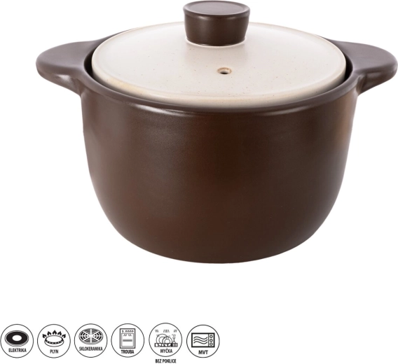 Keramischer, ofenfester Topf mit Deckel 6,9 l
