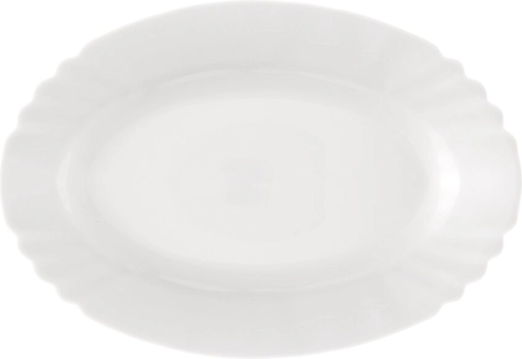 LUNA opal glass oval serving platter 23 × 16 cm – waves