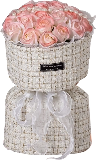 Boîte en tissu luxueuse avec ruban