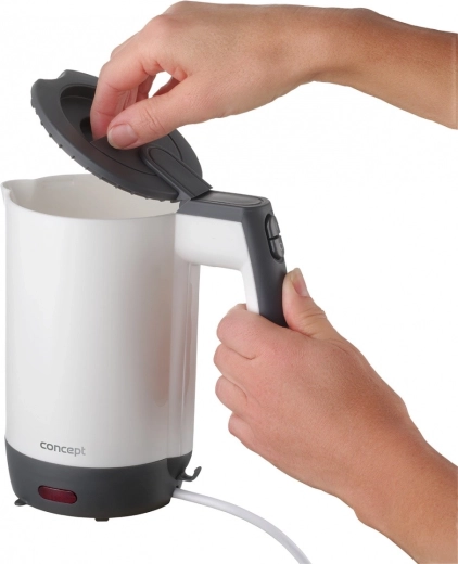 Two cups stored inside the kettle