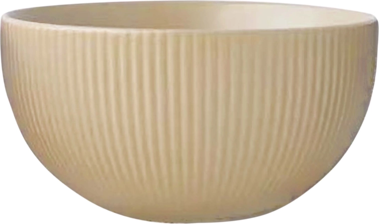 KITCHISIMO ceramic bowl 710 ml ribbed beige