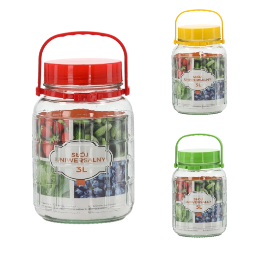 Glazen pot 3 l met kunststof deksel