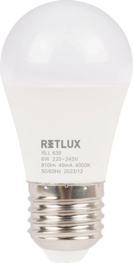 Ampoule LED RETLUX Mini Globe E27 6 W 4000 K