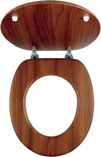 WC-Sitz aus dunkel geölter Eiche aus furniertem MDF