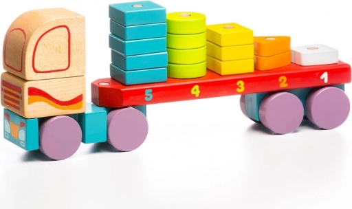 Wooden Puzzle CUBIKA Truck with Geometric Shapes