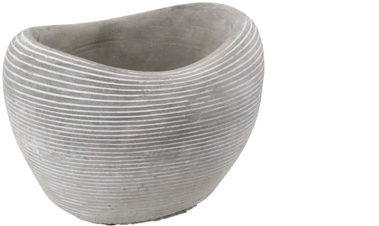 Cement heart planter, gray, 23 × 18.5 × 17 cm